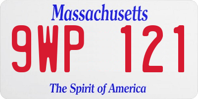 MA license plate 9WP121