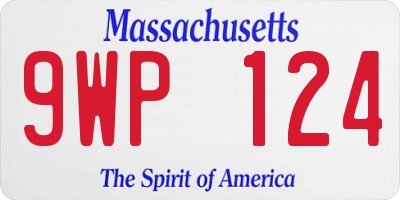 MA license plate 9WP124