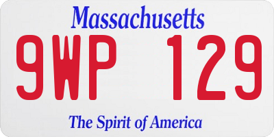 MA license plate 9WP129