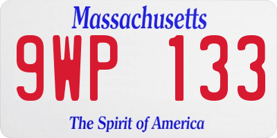 MA license plate 9WP133