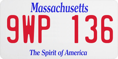 MA license plate 9WP136