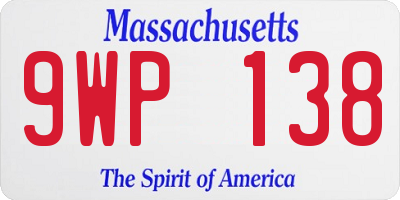 MA license plate 9WP138