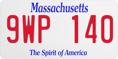 MA license plate 9WP140