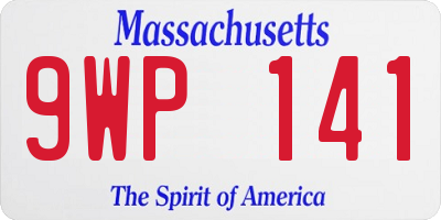 MA license plate 9WP141