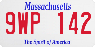 MA license plate 9WP142
