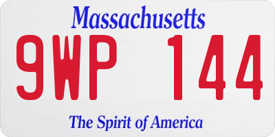 MA license plate 9WP144