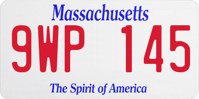 MA license plate 9WP145