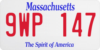 MA license plate 9WP147