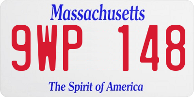 MA license plate 9WP148