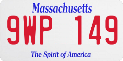 MA license plate 9WP149