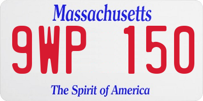 MA license plate 9WP150