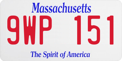 MA license plate 9WP151