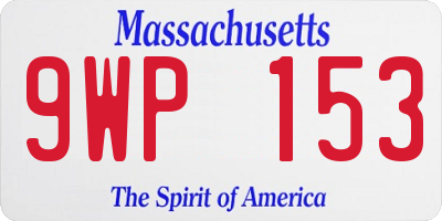 MA license plate 9WP153