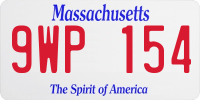 MA license plate 9WP154