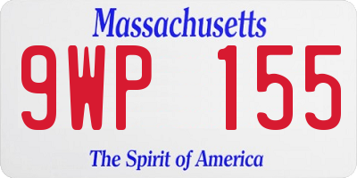 MA license plate 9WP155