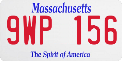 MA license plate 9WP156