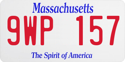 MA license plate 9WP157