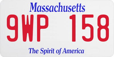 MA license plate 9WP158