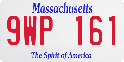 MA license plate 9WP161