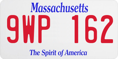 MA license plate 9WP162