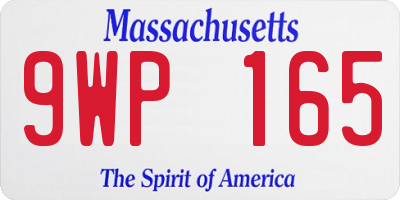 MA license plate 9WP165