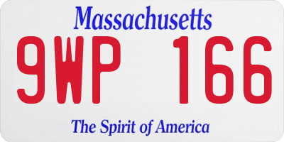 MA license plate 9WP166