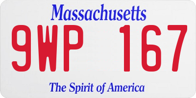 MA license plate 9WP167