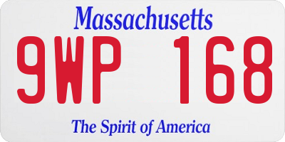 MA license plate 9WP168