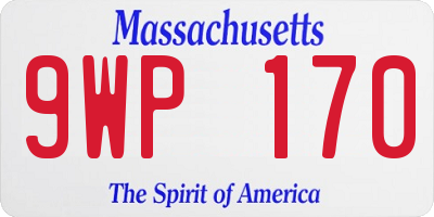 MA license plate 9WP170