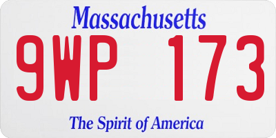 MA license plate 9WP173