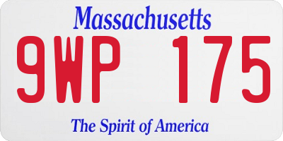 MA license plate 9WP175