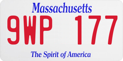 MA license plate 9WP177