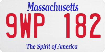MA license plate 9WP182
