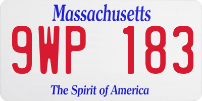 MA license plate 9WP183