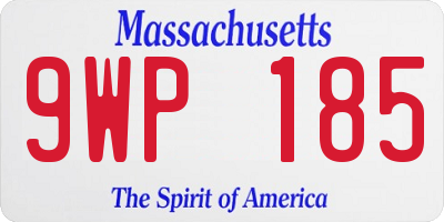 MA license plate 9WP185