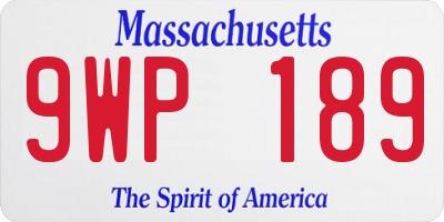 MA license plate 9WP189