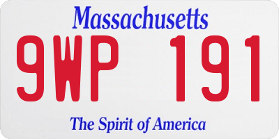 MA license plate 9WP191