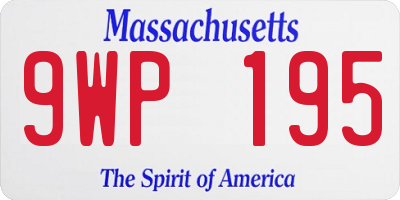 MA license plate 9WP195