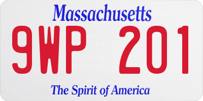 MA license plate 9WP201