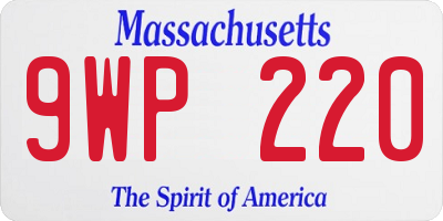MA license plate 9WP220