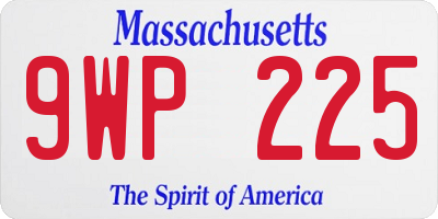 MA license plate 9WP225
