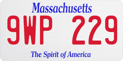 MA license plate 9WP229