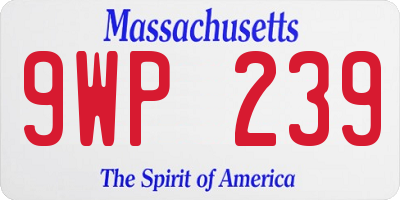 MA license plate 9WP239