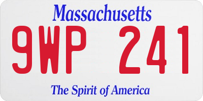 MA license plate 9WP241