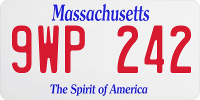 MA license plate 9WP242
