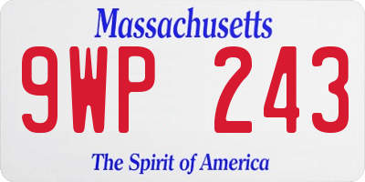 MA license plate 9WP243