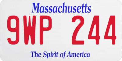 MA license plate 9WP244