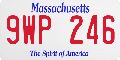 MA license plate 9WP246