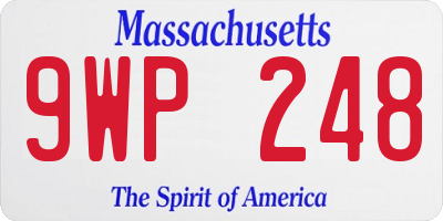 MA license plate 9WP248