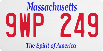 MA license plate 9WP249